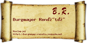 Burgmayer Renátó névjegykártya